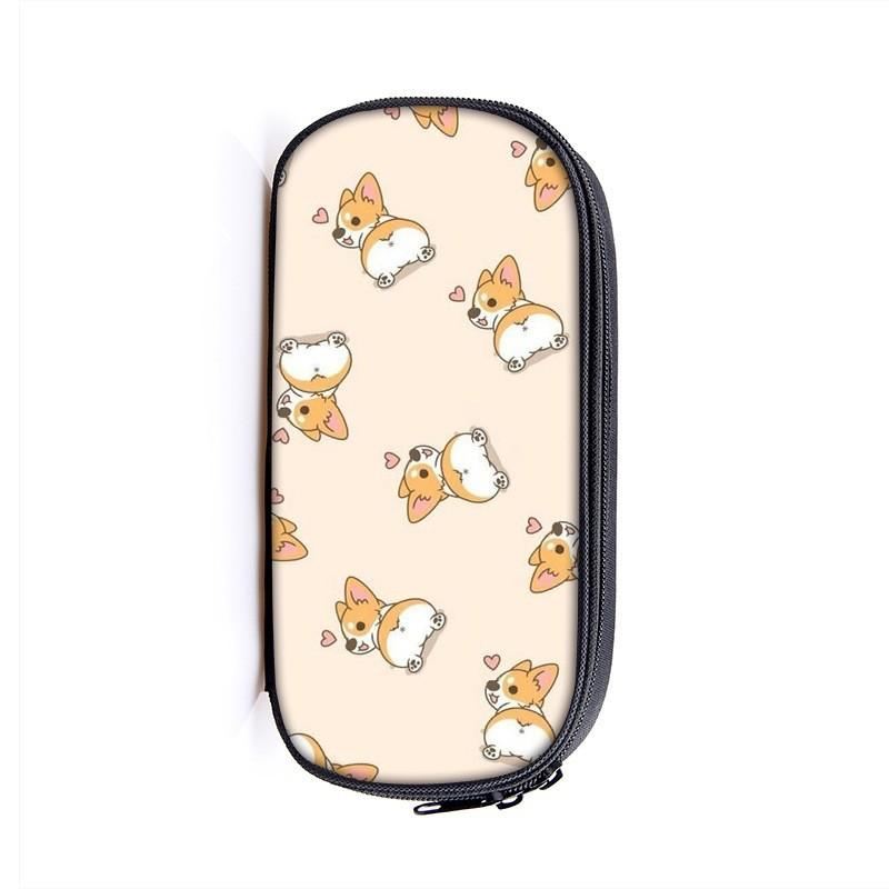 Очаровательная пеналь-косметичка с изображением сиба-ину для школы, вместительная, из нейлона StyleO