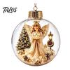 Seasonal Home Decor Christmas Story Ornament, Acrylic Hanging Angel Santa Claus Candy House Designs, Ball Shape Festive Decoration for Tree