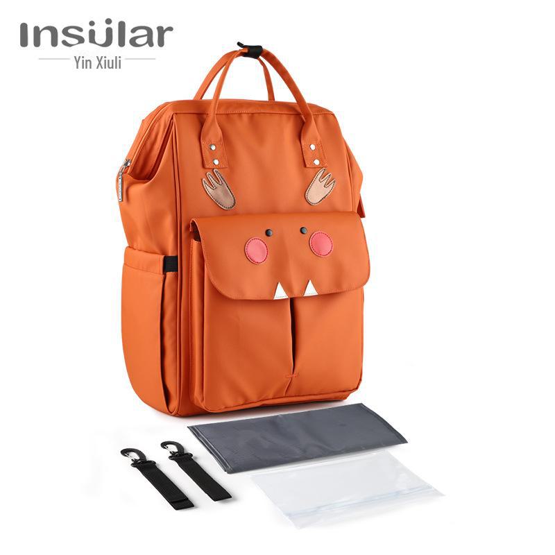 Waterproof Cartoon Mommy Backpack: Multifunctional, Portable, Large-Capacity for Mom & Baby Outings