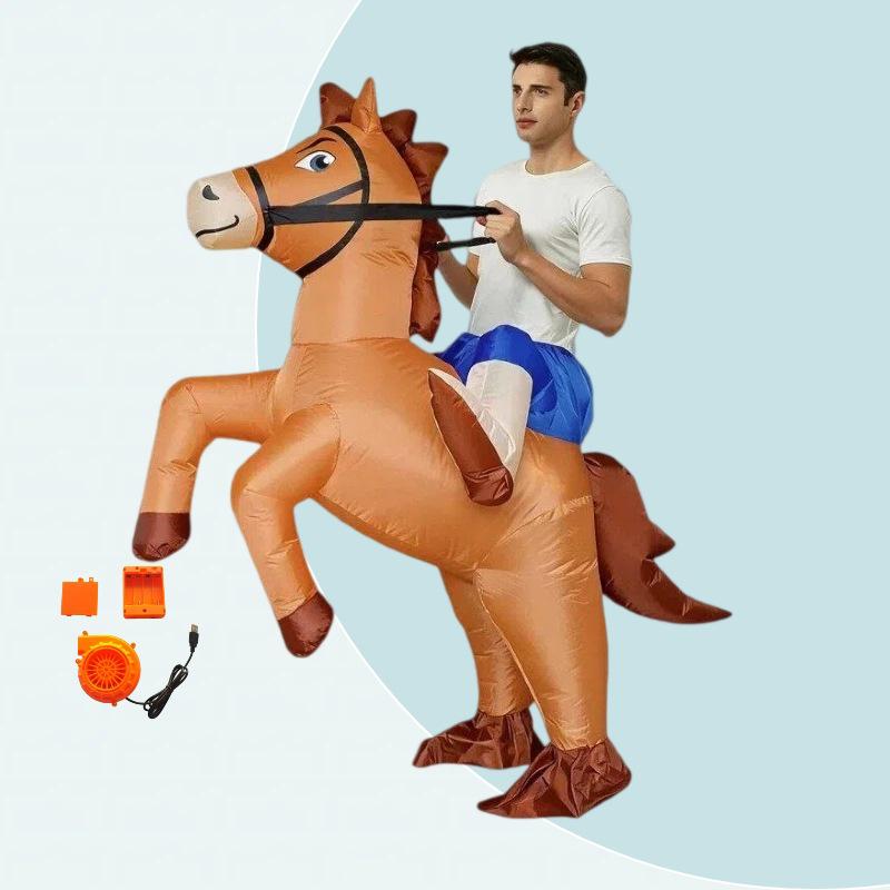Disfraz Inflable de Caballo Divertido para Festivales y Actuaciones