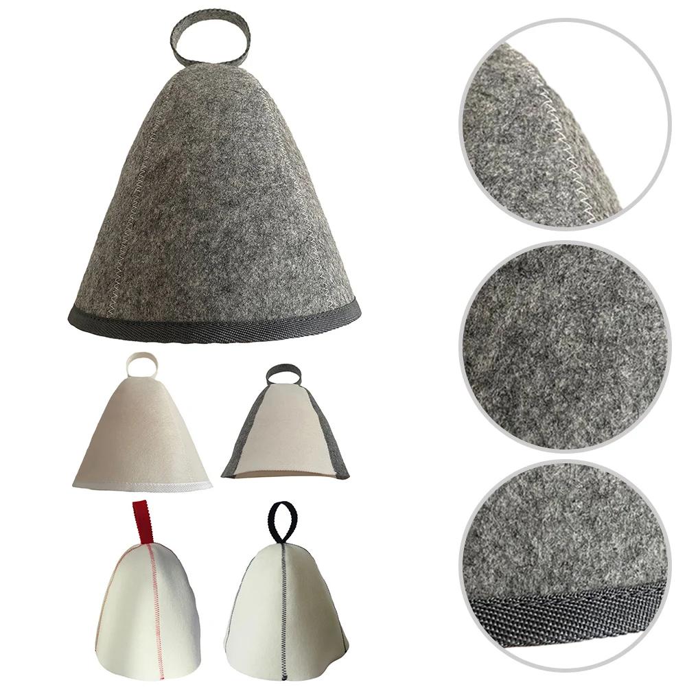 Pure Wool Felt Sauna Hat Russian Banya Cap For Saunahut Bath Shower House Head Protection Sauna Vaporarium Accessories