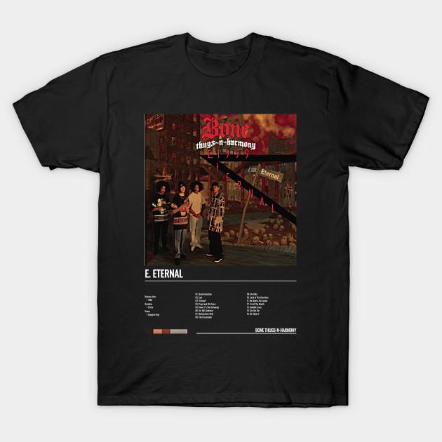 

Men Black Print T-shirt Bone Thugs-N-Harmony - E. Eternal Album No-Cut Transfer Paper Print Cotton Tshirt XL чорний