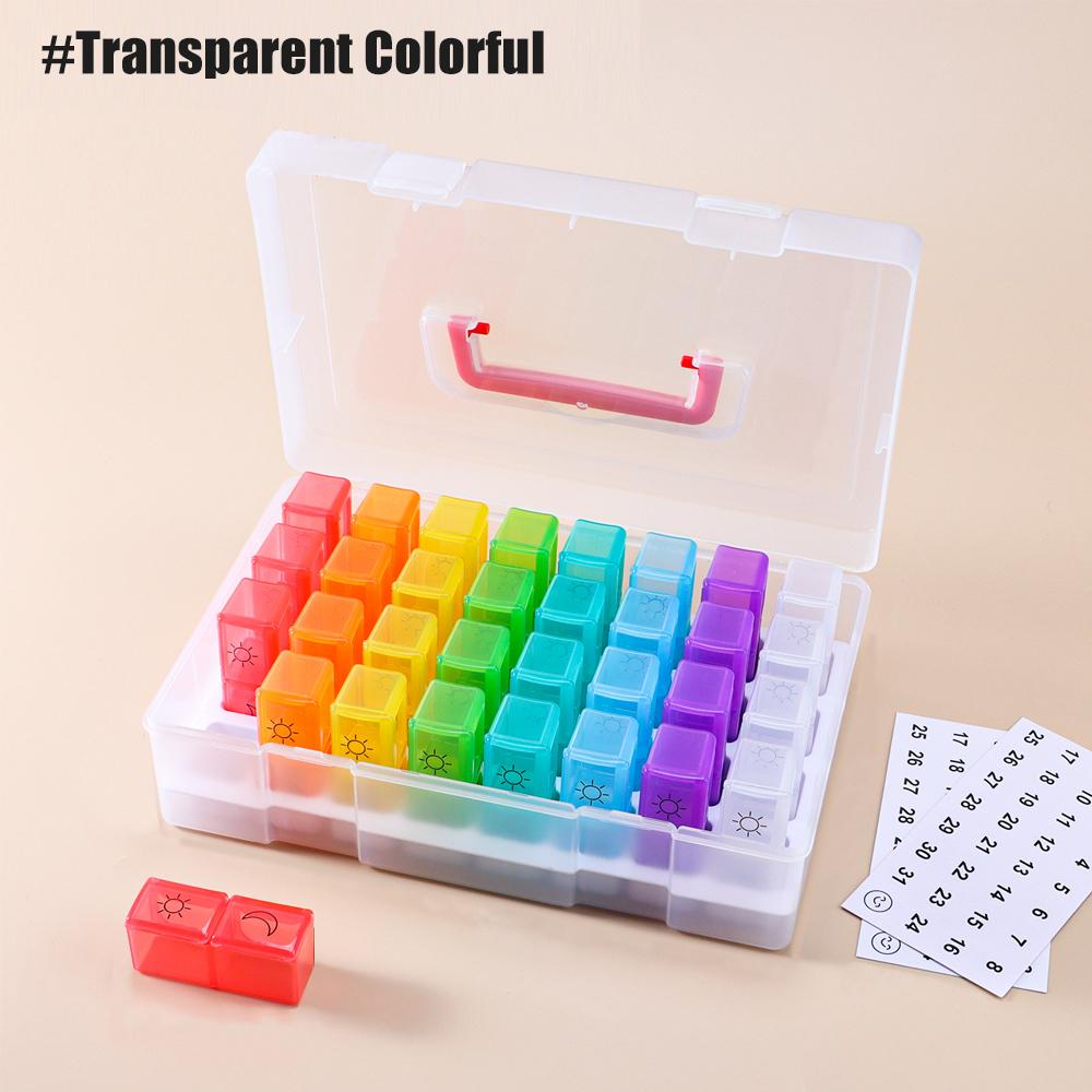 

1Pcs Monthly Pill Organizer 2 Times A Day 30 Day Pill Box With Travel Case For Medicine Vitamin Storage