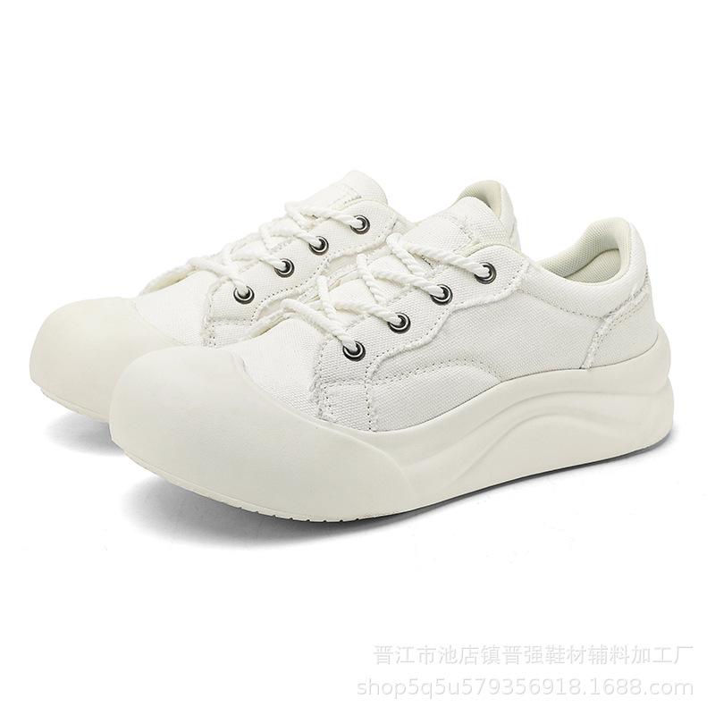 

Нишевые ретро хлебные туфли туфли на большой подошве универсальные с увеличением роста низкие повседневные кеды широкая головка широкая колодка спортивная обувь 46 белый