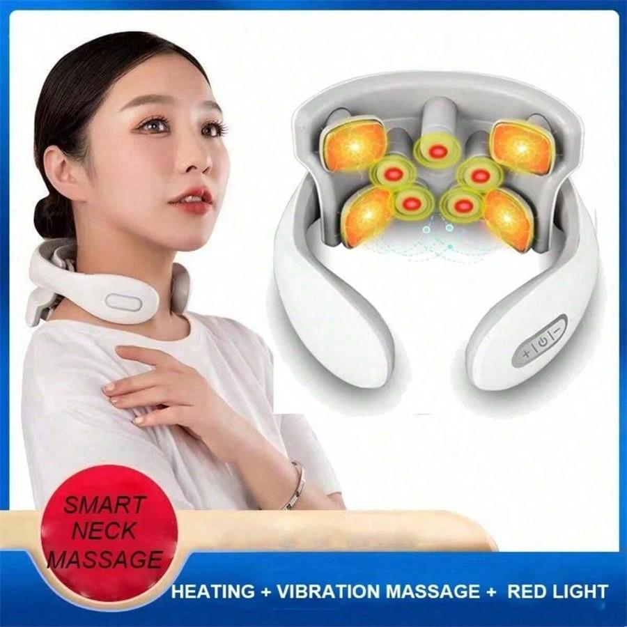 EMS Electric Cervical Spine Massager 6 Models 9 Gears Neck Shoulder Massage Vertebra Relax Automatic Heating