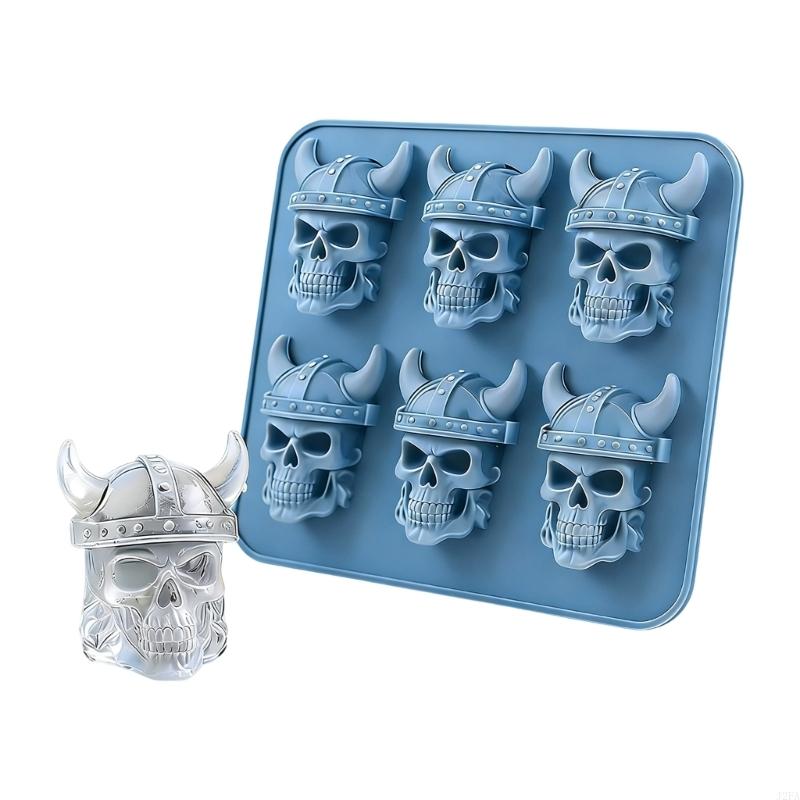 Creative Skull Shaped Baking Tool Multifunctional 6 Cavity Animal Ice Mold