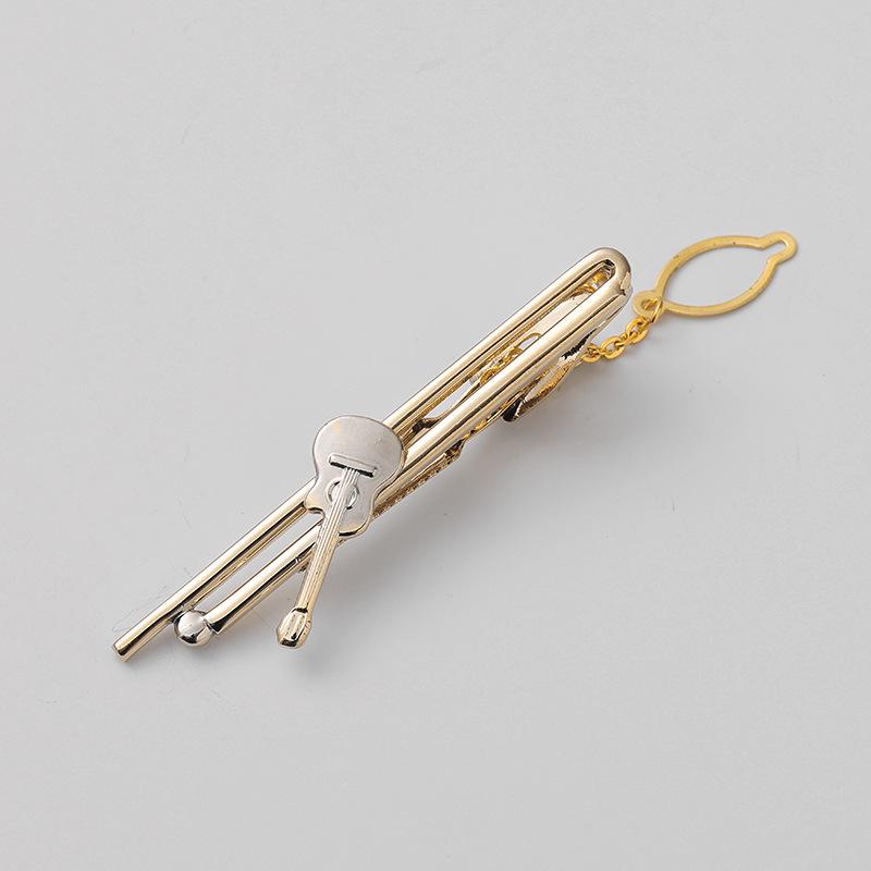 Two-Color Men's Fashion Tie Clip - Airplane & Musical Instrument Design
