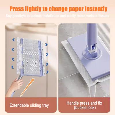Mini Mop with Swivel Head Hands-Free Push Pull Handle Tight Corners Under Furniture Small Space Mop Home Cleaning Tool
