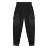 Plus Size Vintage Black Patchwork High Waist Casual Loose Summer Cargo Pants Women Trousers