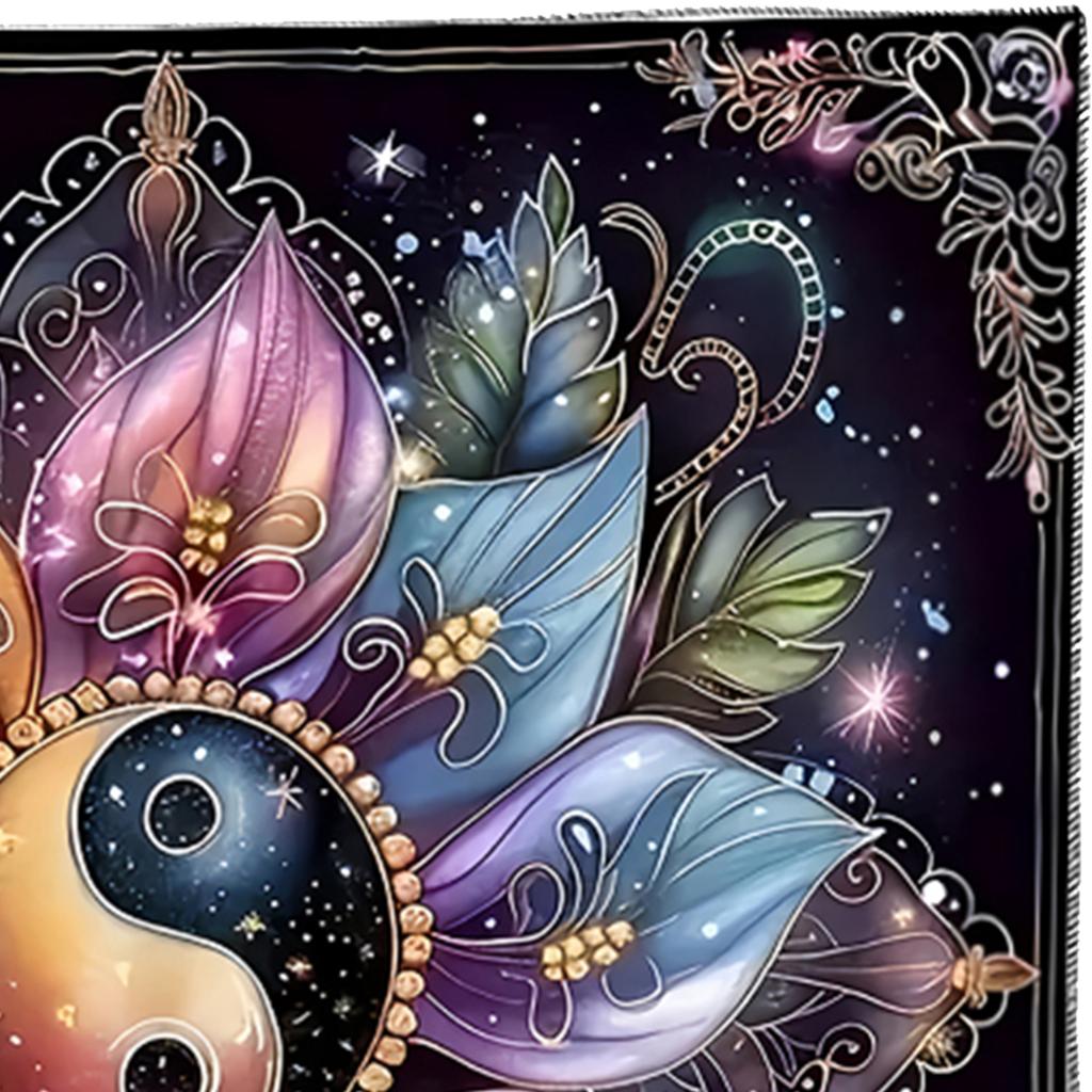 Tarots Tablecloth Altars Cloth Flower Disk Astrology Tablecloth Divinations Card Cloth Tapestry Wall Decoration