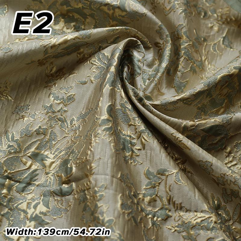 1M Luxus Goldene Seidenblume Geprägtes Jacquardgewebe Gewebter Brokatstoff Bekleidung Kleid Anzug Tasche Polsterung DIY Nähstoff