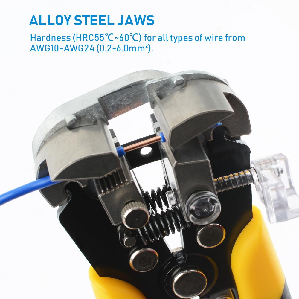 Multifunkční kleště na odizolování vodičů Pro řezání kabelů Krimpování terminálů Vysoká přesnost Automatický ruční nástroj Krimpovač Štípačka na kabely