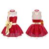 Kids Girls Shiny Sequins Christmas Dance Dress Santa Claus Costumes Ballet Tutu Dress Figure Ice Skating Dress