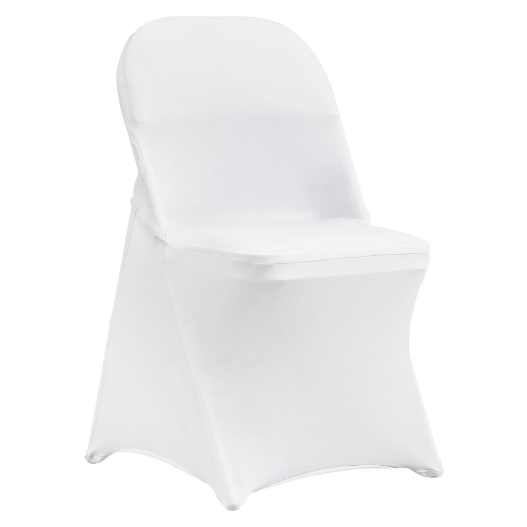 White Stretch Spandex Chair Covers - 30 PCS, Folding Kitchen Chairs Cover, Universal Washable Slipcovers Protector, Removable Chair Seat Covers, for