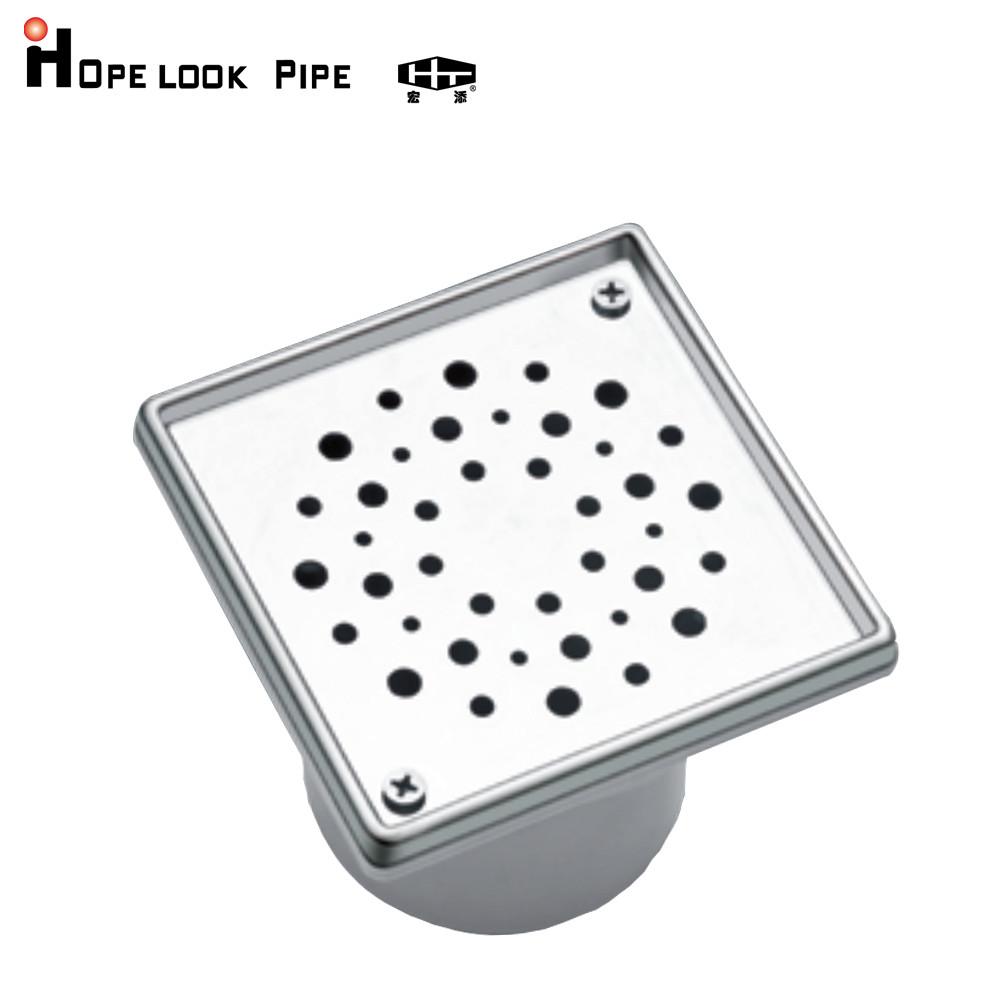 Modern Stainless Steel Panel PP Material Square Floor Drain Anti-Odor 100MM*100MM for Bathroom Balcony