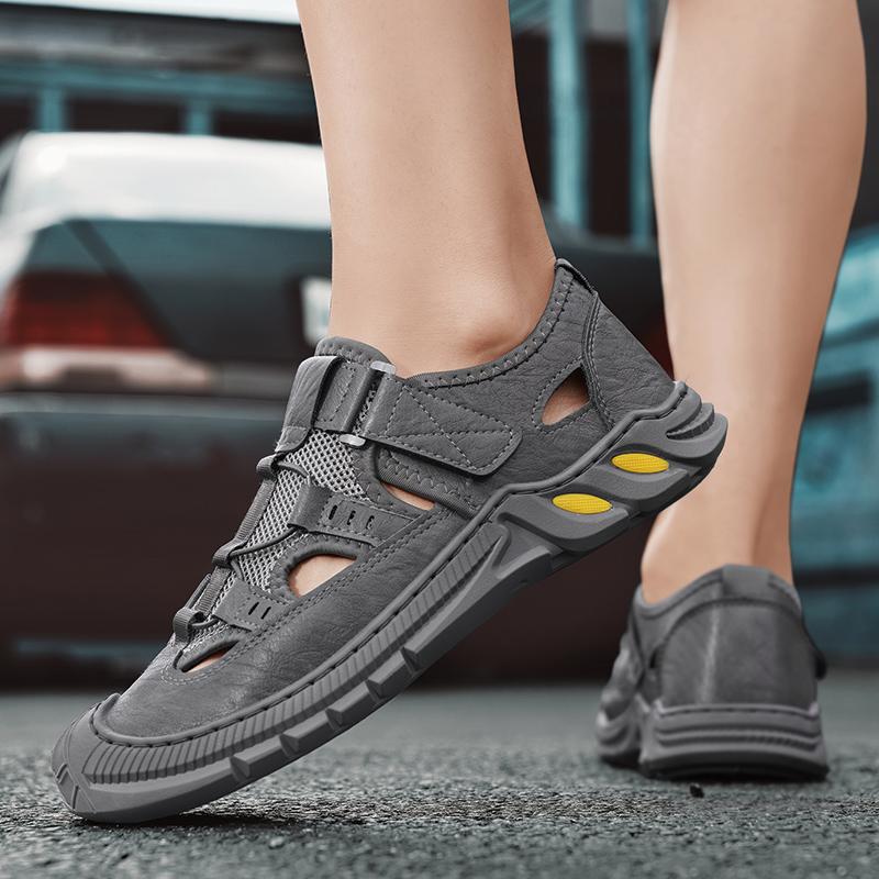 Fashion Outdoor mens summer mesh sandals non slip hiking travel hiking shoes mens Roman shoes beach wading shoes casual sports shoes