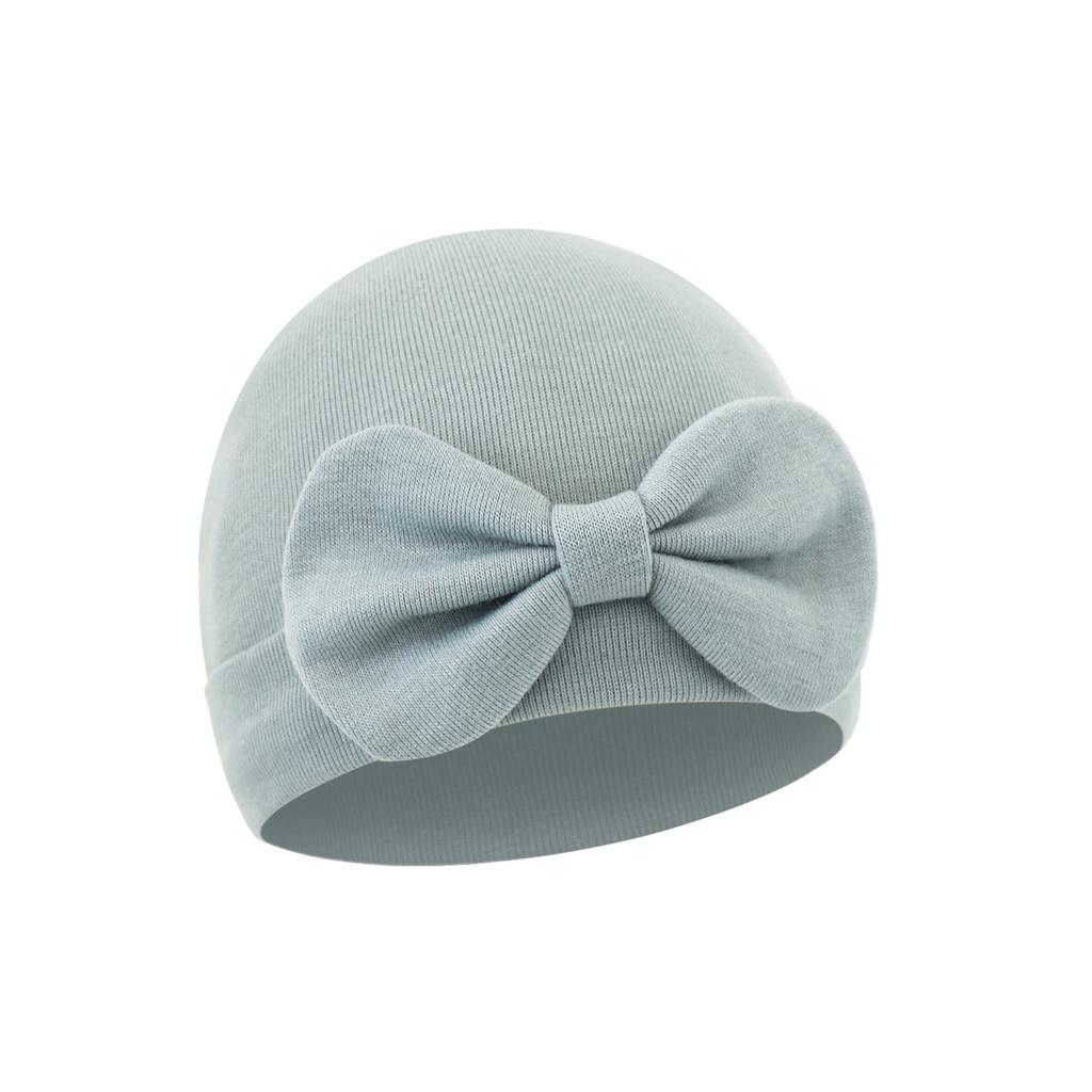 Oddychająca czapka niemowlęca bawełniana dla noworodków z kokardką, czapka płodowa, wygodne nakrycie głowy dla 0 do 6 miesięcy, unisex