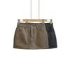 2025 High-Waist Anti-Exposure PU A-Line Skirt with Underpants - Sexy Autumn/Winter Hip-Hugging Skirt