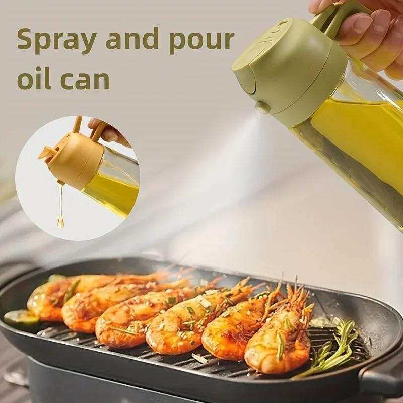 Household dual purpose kitchen oil spray can leakproof oil can glass spray bottle kitchen