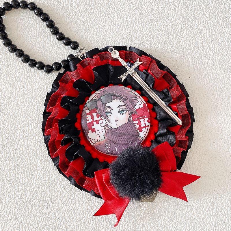 

Держатель для фотокарточек Kpop из серии Ins Dark с цепочкой, сумка-подвеска для держателя фотокарточек, в стиле Японии, мультяшный аниме-дисплей для карт, оптовая продажа