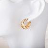French Retro Brass-Plated Champagne Gold Water Drop Earrings