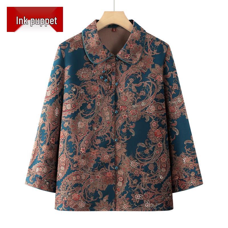 

Moou Women s Floral Lapel Long Sleeve Blouse 2XL