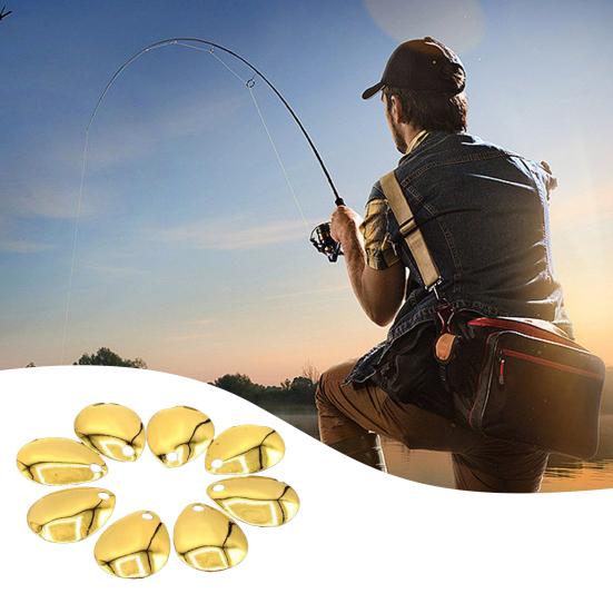 50Pcs Spinner Blades Bright Color Easy Spin Smooth Finish Wide Applications Anti-rust Fishing Attractor Compact Fishing Spoon Spinner