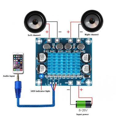 2.0 Channel Digital Stereo Audio Power Amplifier Board DC 8-26V 3A TPA3110 XH-A232 30W+30W For Mobile Cell Phone Android Iphone