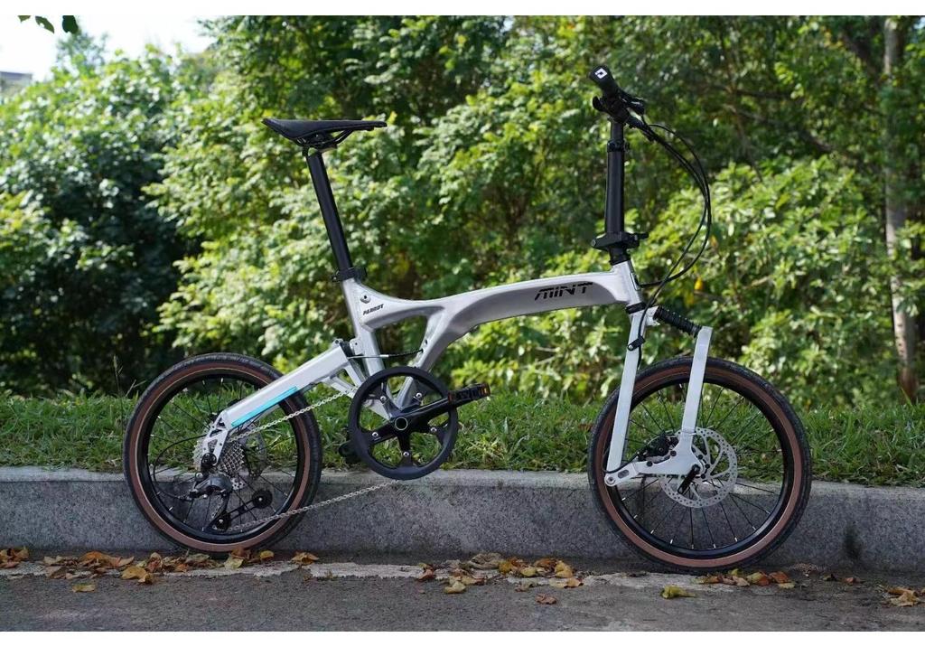 MINT 18" Folding Aluminum Bicycle, Disc Brake, 9-Speed, Shock Absorption, Commuter-Friendly