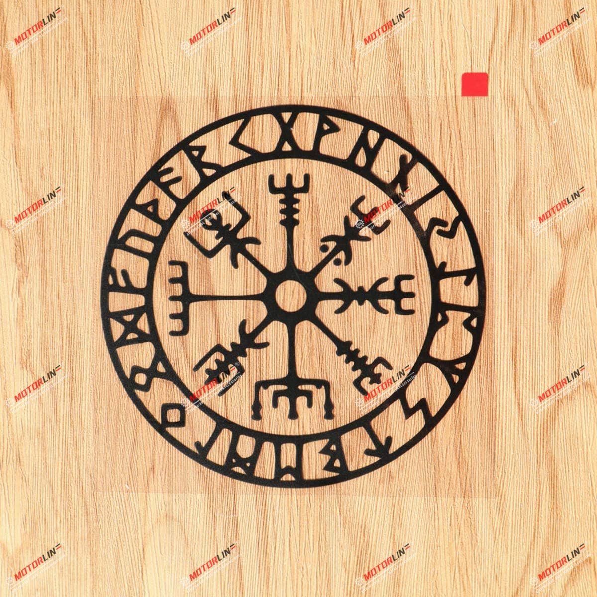 Vegvisir Viking Runic Compass Decal Sticker Vinyl Viking Odin Norse - 6 Inches Black - No Background for Car Boat Laptop