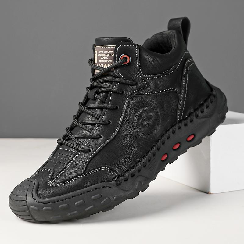 

Ботинки мужские кожаные, ручной работы, большого размера, повседневные, средней высоты. 46