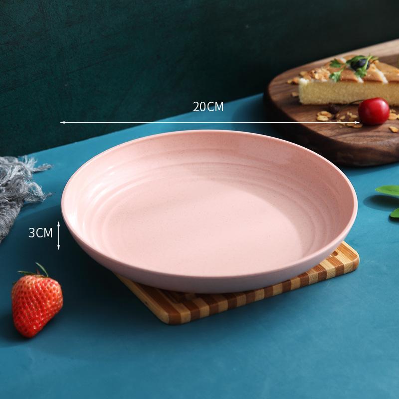 Nordic Wheat Straw Plate Fruit Plate Vegetable Plate Plastic Spitting Bone Plate Dried Fruit Plate Tableware Large Plate