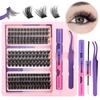 Diy Single Tuft False Eyelashes Natural Dense Mixed Segmented 10-16M Eyelashes