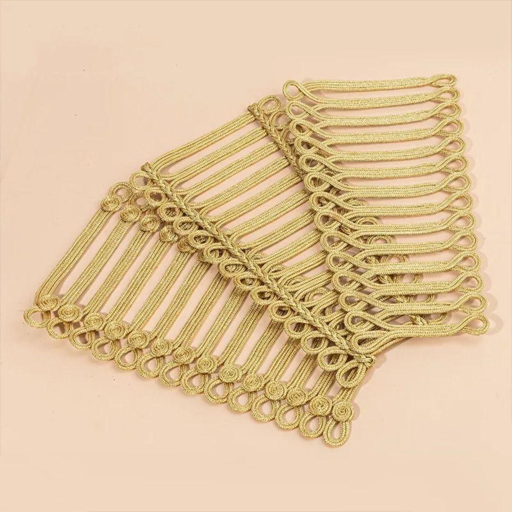 Large Size Clothing Applique Gold Cord Clothing Applique Patches Neckline Embellishment