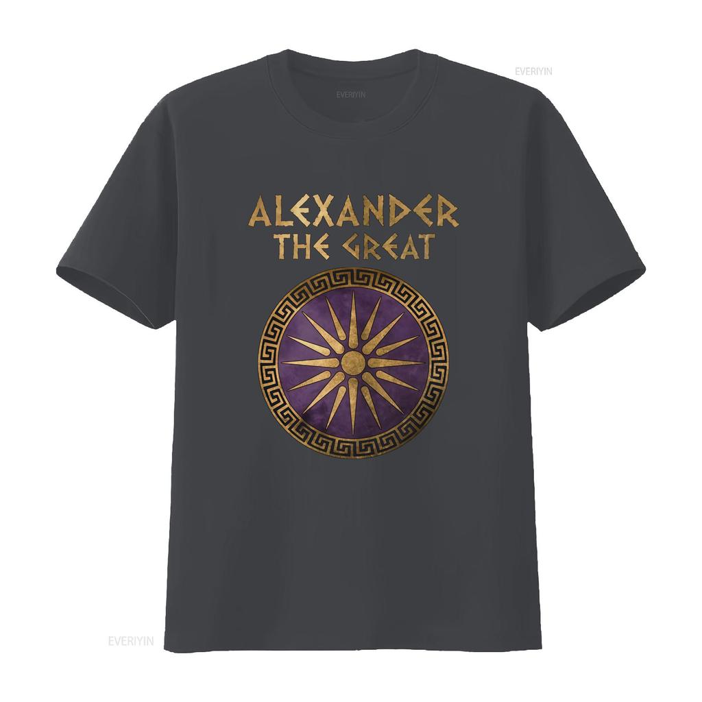 Alexander the Great Ancient Makedon Phalangite Shield T Shirt vintage Washed homme designer clothes streetwear Slightly fashion