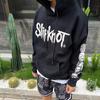 Moletom Slipknot Estampa de Caveira Masculino Oversized Forrado com Fleece de Algodão Streetwear Estilo Rock Inverno