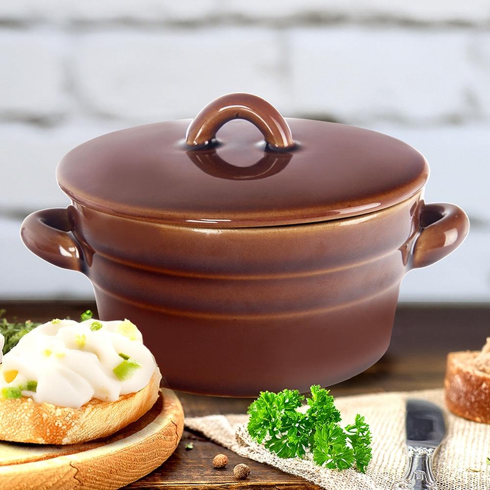 Pojemnik Ceramiczny Kuchenny Garnek na Smalec Żywność Miska na Zupę 340 ml