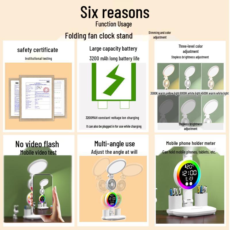 Rechargeable Dual-Use Desk Lamp with Eye Protection – Bright, Foldable, and Smart for Student Reading and Writing.