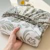 New Cotton Single Bed Cover A Fresh and Simple Country-style Floral Old Coarse Cloth Mattress Cover Bring Elastic Bedspreads