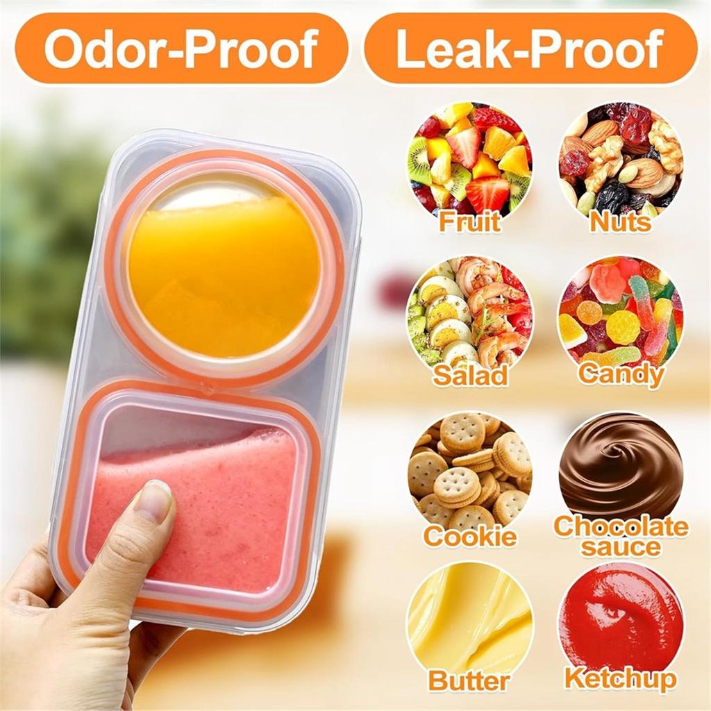 Stainless Steel Snack Containers, 400ml 2 Compartment Snackle Box with Lids Airtight, Leakproof Bento Box Reusable