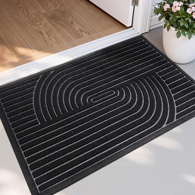 Waterdichte Voordeurmat 60×90cm Antislip Rubberen Achterkant Vuil Vangende Deurmat Golf Gestreept Buiten Binnen Entree Vloerkleed Stof 90cmx60cm