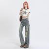 High Waist Ripped Wide Leg Jeans for Women - Trendy Slimming Fit