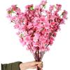 Callu 10Pcs Artificial Flowers Peach Blossom Simulation Peach Branches Flowers Silk Peach Flowers Bouquets Faux Spring Peach Fake Plants for Wedding