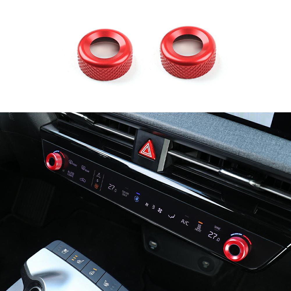 

2 шт. Алюминиевая накладка на ручку регулировки кондиционера для Kia Sportage –2025 Kia EV6 –2024 Kia Carnival –2024 Аксессуары красный