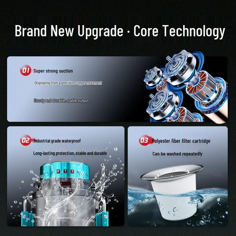 Bosuo High-Power Industrial Vacuum Cleaner for Workshop and Household Use