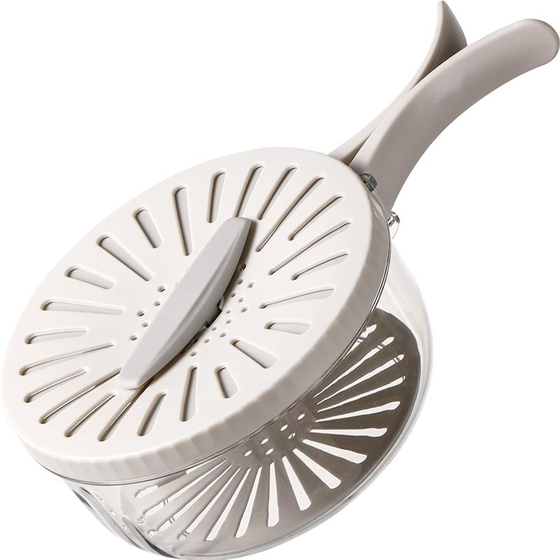 

Folding Handle Drain Basket with Lid Fruit Vegetable Washing Bowl Kitchen Washing Basket Plastic Colander Water-Filtering Basin білий