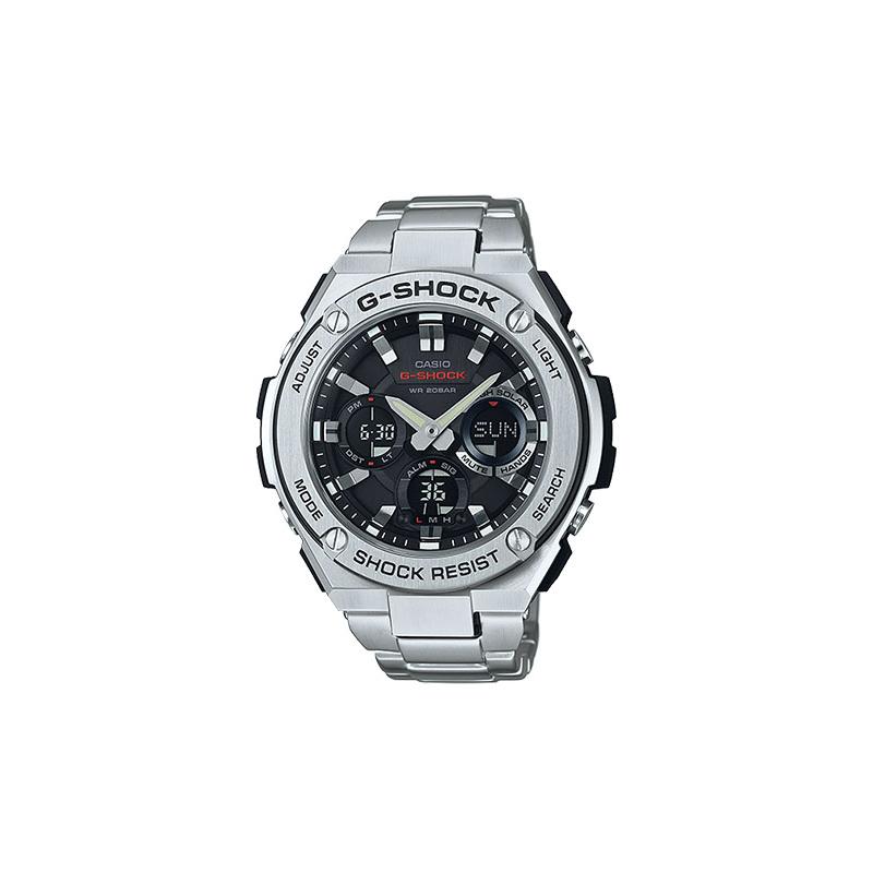 

Casio G-STEEL Series-S Disc Dual Display Heart of Steel Waterproof and Shockproof Multi-Function Solar Quartz Movement Stainless Steel GST-S110D-1A чёрный