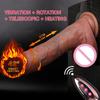 Vibrátor pro ženy Big Realistic Thrusting Dildo Přísavka na dálkový ovladač Real Penis Dildo Teleskopické rotační vyhřívané sexuální hračky