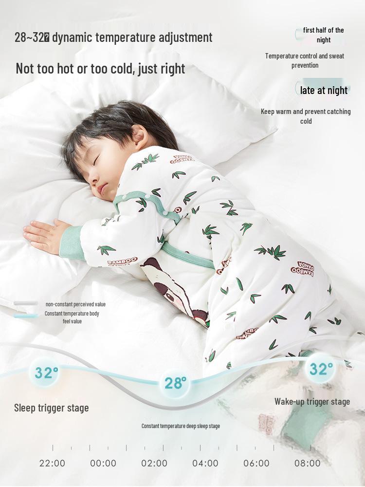 iBaby English Baby Split-Leg Sleeping Bag: Autumn/Winter Pop Mart IP Collab, Knitted & Quilted, Constant Temp Control