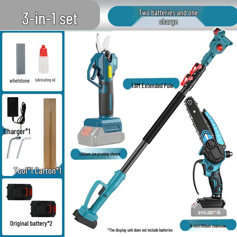 Rechargeable Telescopic Electric Pruning Chainsaw and Handheld Garden Shears